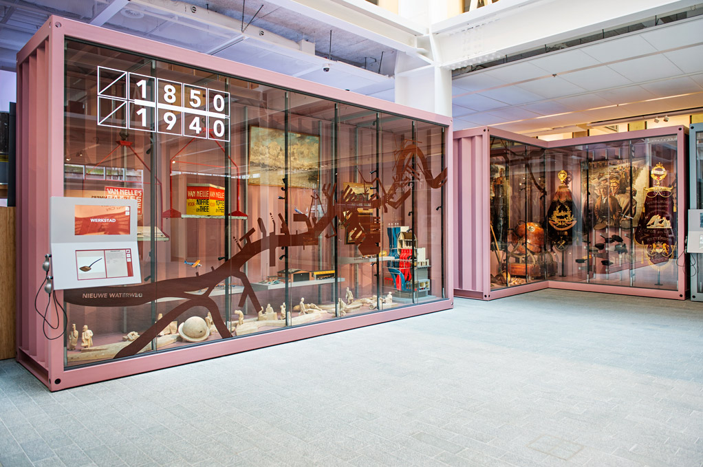 Infographic met de in de 19e eeuw gegraven havens.