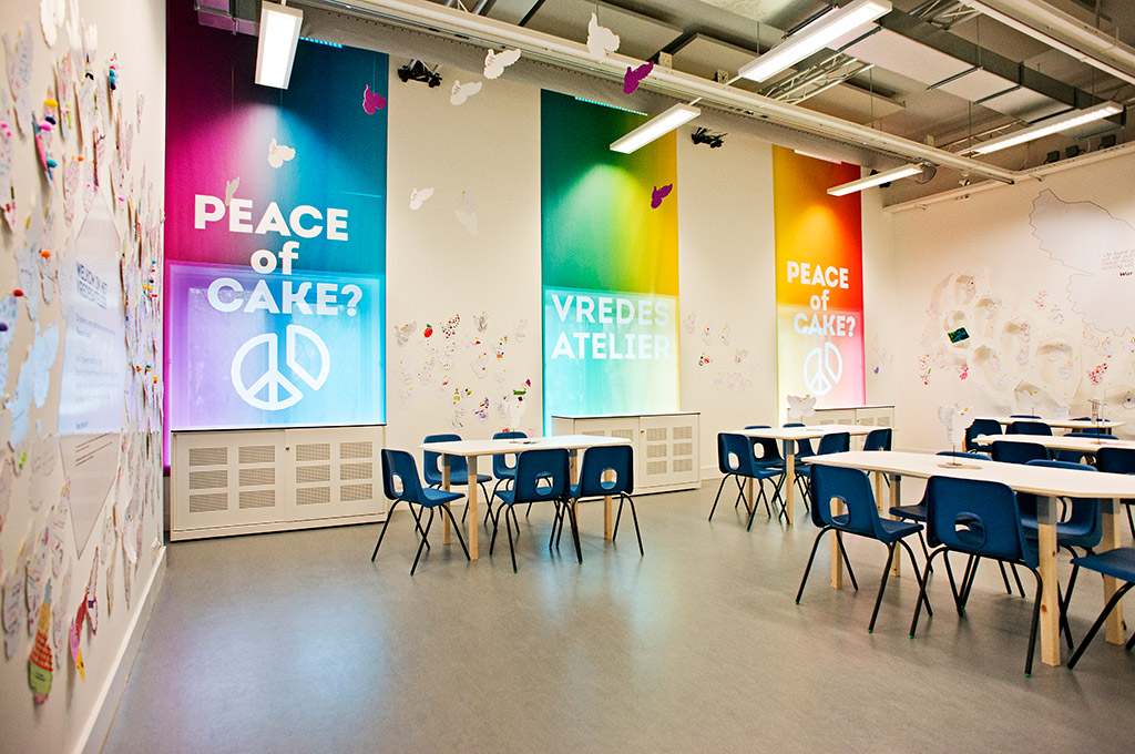Het vredesatelier bij oplevering.