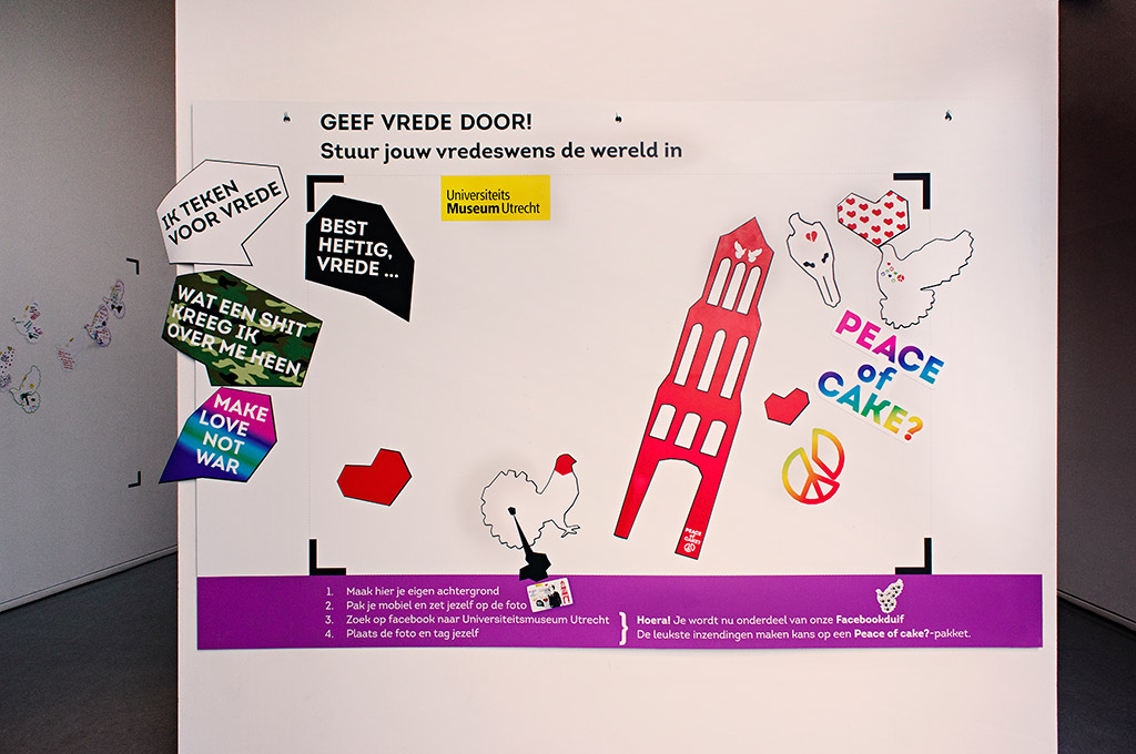 Tentoonstellingsontwerp peace of cake? Vrede: geen kant-en-klaar recept. Viral