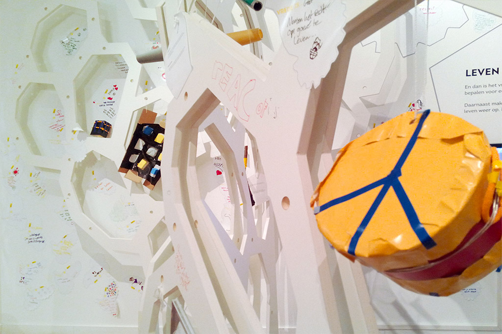 Het vredesatelier bij einde tentoonstelling.