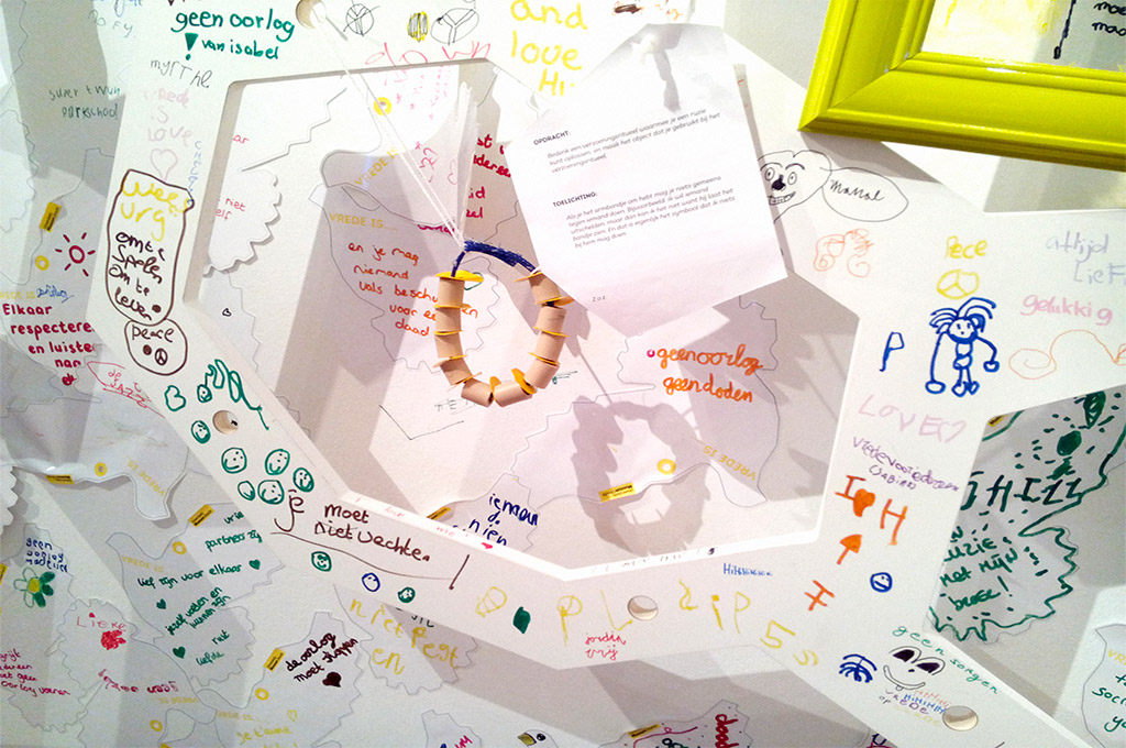 Het vredesatelier bij einde tentoonstelling.