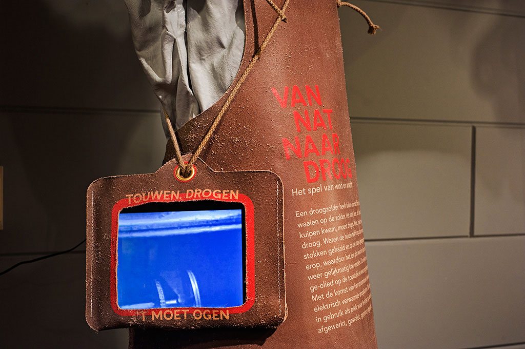 Film in houder van leer.n